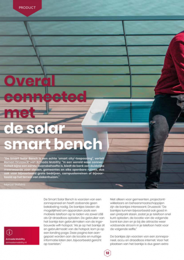 Overal connected met de solar smart bench